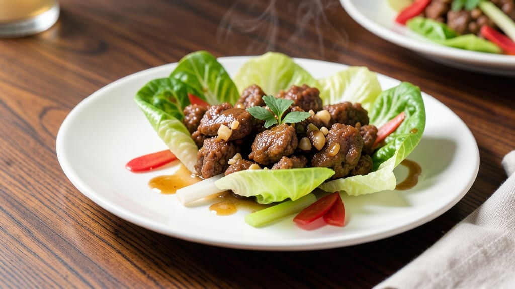 Minced Pork Lettuce Wraps Recipe: Crunchy Celery Crowns With Sweet Chili Zing
