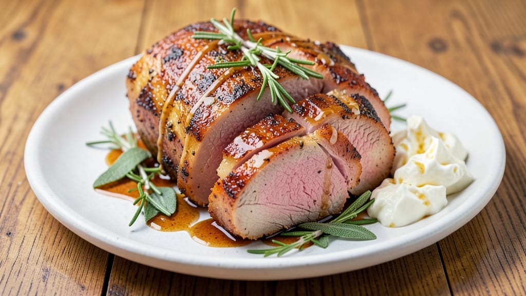 America's Test Kitchen Pork Roast Recipe: Celery Crown Crisp Over Smoky Herb Gravy