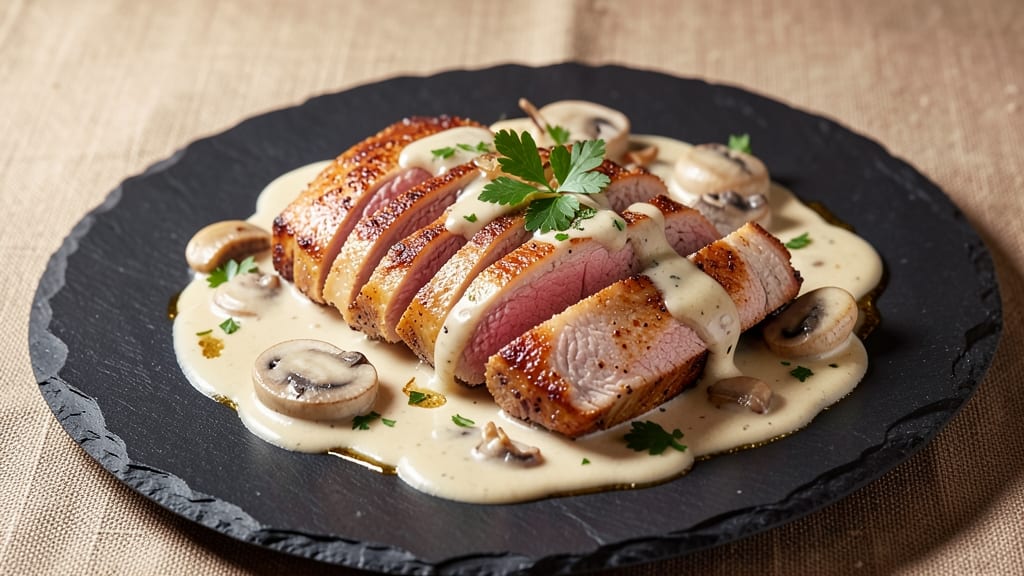 Pork Tenderloin Crock Pot Cream of Mushroom Recipe: Slow-Cooked Juiciness With Herby Velouté