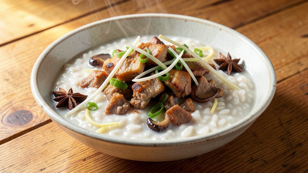 Minced Pork Congee Recipe: Silky Rice Porridge With Fragrant Ginger and Star Anise