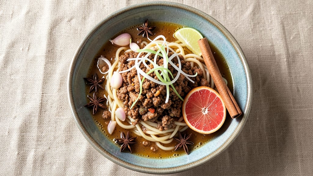 Minced Pork Noodle Soup Recipe: Fragrant Ginger-Lime Broth With Silky Noodles