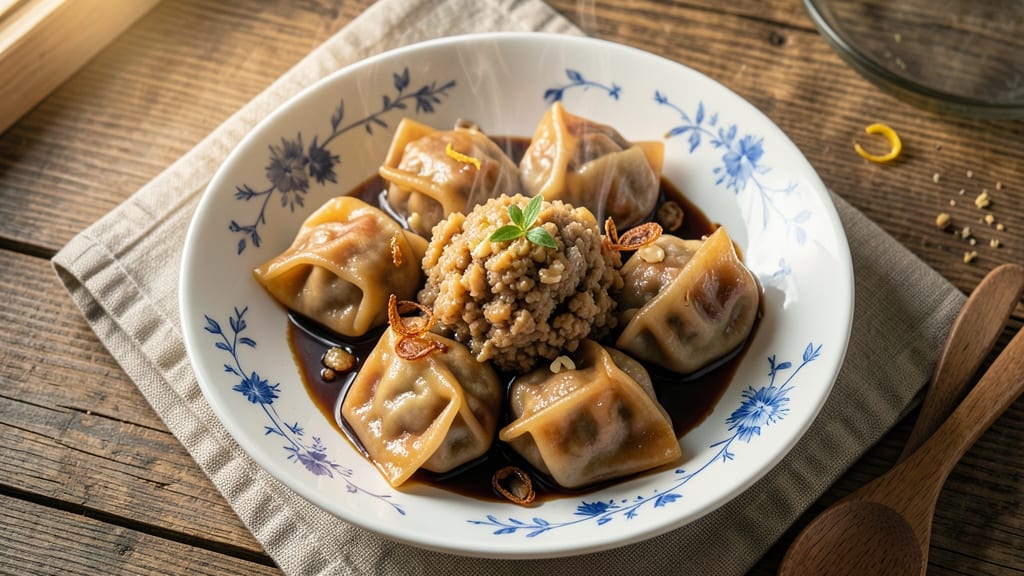 Minced Pork Dumplings Recipe: Pan-Fried Crispy Bites with Herby Filling