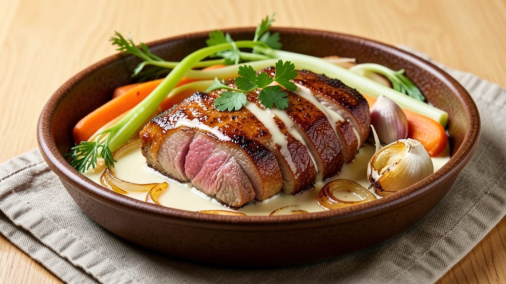 Milk Braised Pork Loin Recipe: Ultra-Tender with Celery Crown Crunch