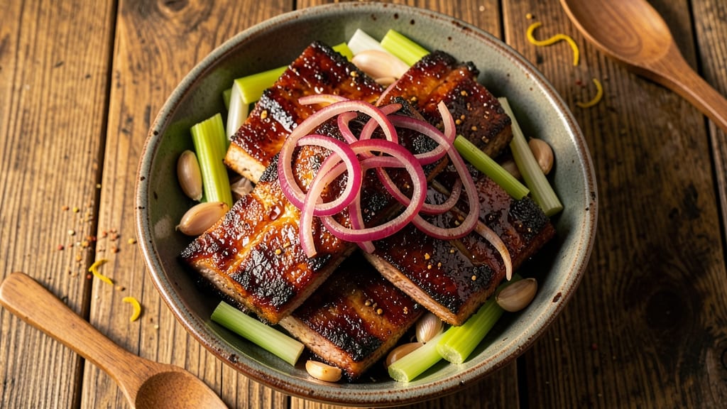 America's Test Kitchen Pork Ribs Recipe: Celery Crown Crunch Over Smoky Tomato Base
