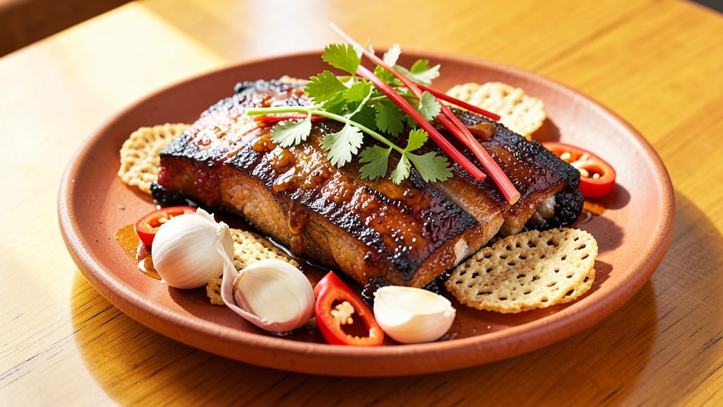 Ah So Sauce Pork Ribs Recipe: Sweet-Savory Glaze With Celery Crown Crunch