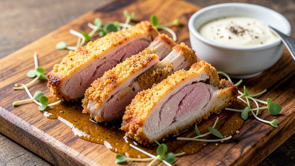 Fried Pork Chop Recipe Ideas: Crispy Celery Crowns Over Smoky Apple Glaze