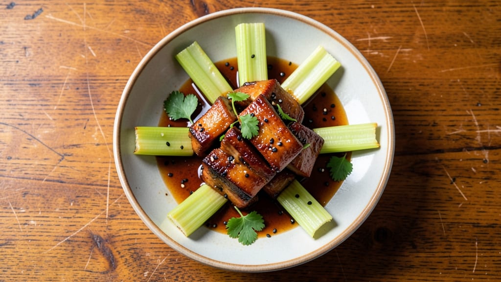 Asian Pork Short Ribs Recipe: Velvet-Soft Meat with Crispy Celery Crowns