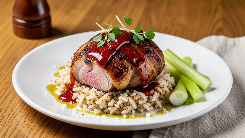Air Fried Pork Recipe: Crispy Celery Crowns With Juicy Pink Centers